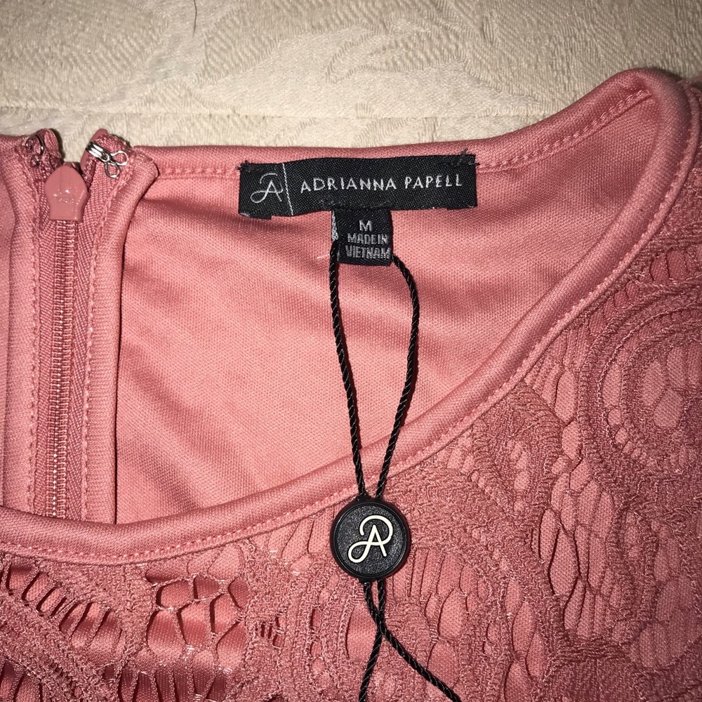NEW ADRIANNA PAPELL Tank Top Shirt  Rose Lace